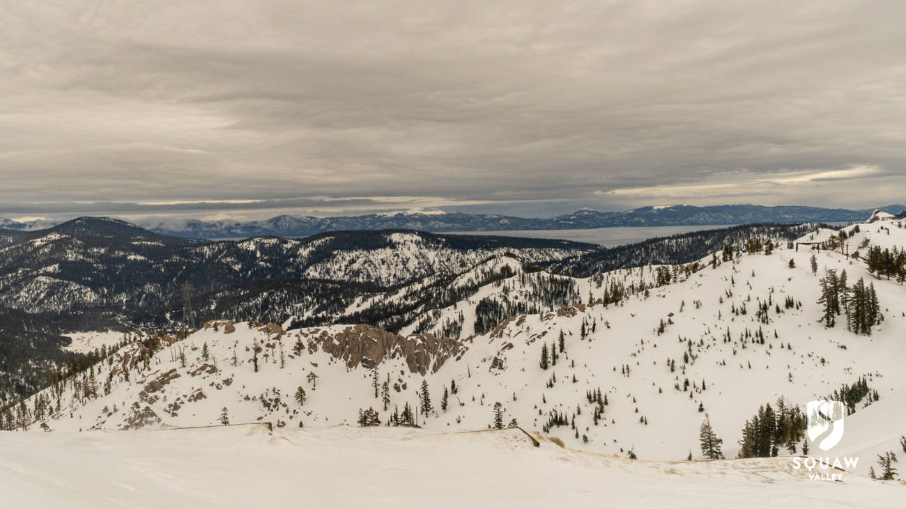 Moody skies over Lake Tahoe and Squaw Valley, from the High Camp webcam
