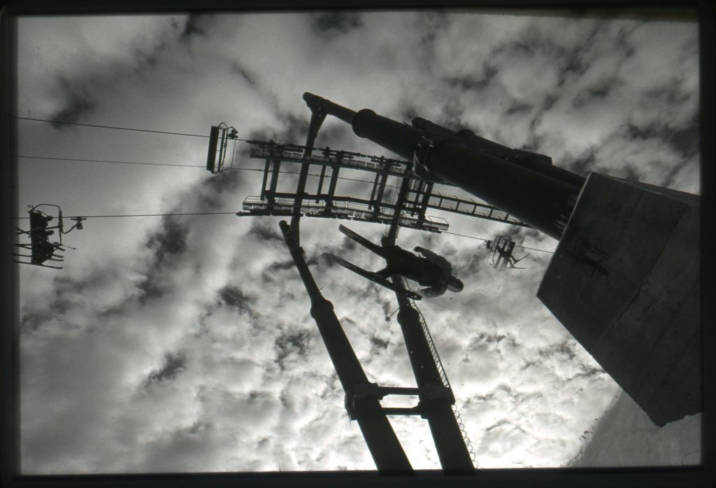 Shane McConkey airing off Siberia Chair tower footing, December 2003. Photo: Scott Gaffney