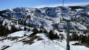 Palisades Tahoe views from near the top of Scott Chute