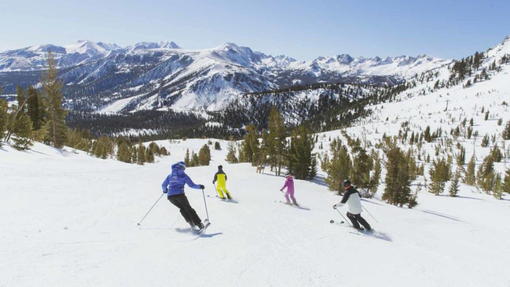 Skiers enjoy a lesson at Mammoth Mountain Ski School.
