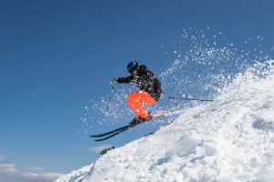 A Skier from Peter Glenn Sports at the Spring Skiing Capital