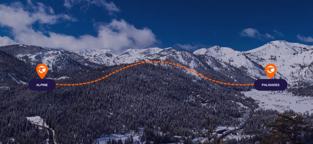 A dotted line shows the future path of the gondola at Palisades Tahoe.