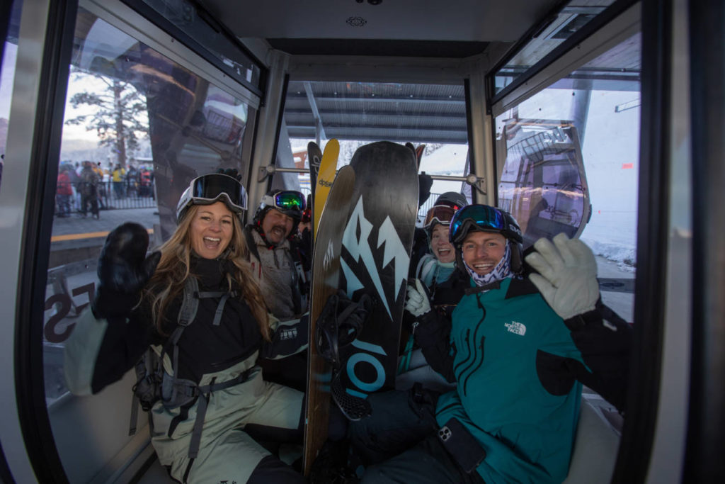 Guests in a Gondola Cabin on the opening day.