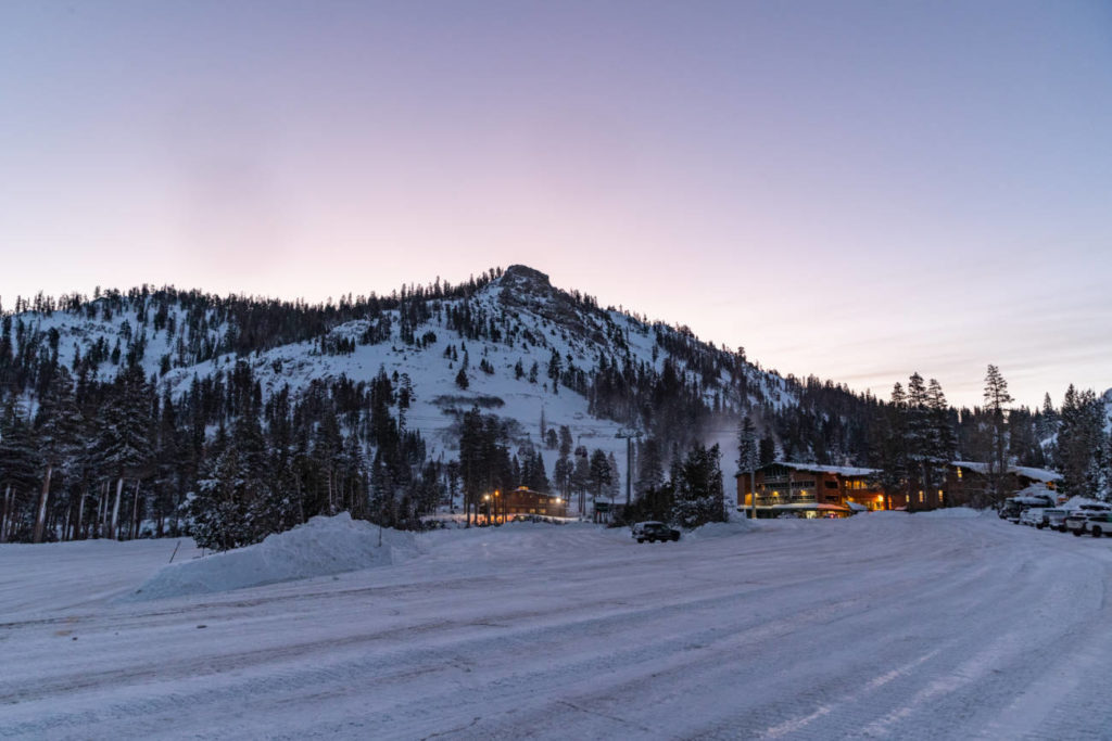 The Alpine Lodge at sunrise.