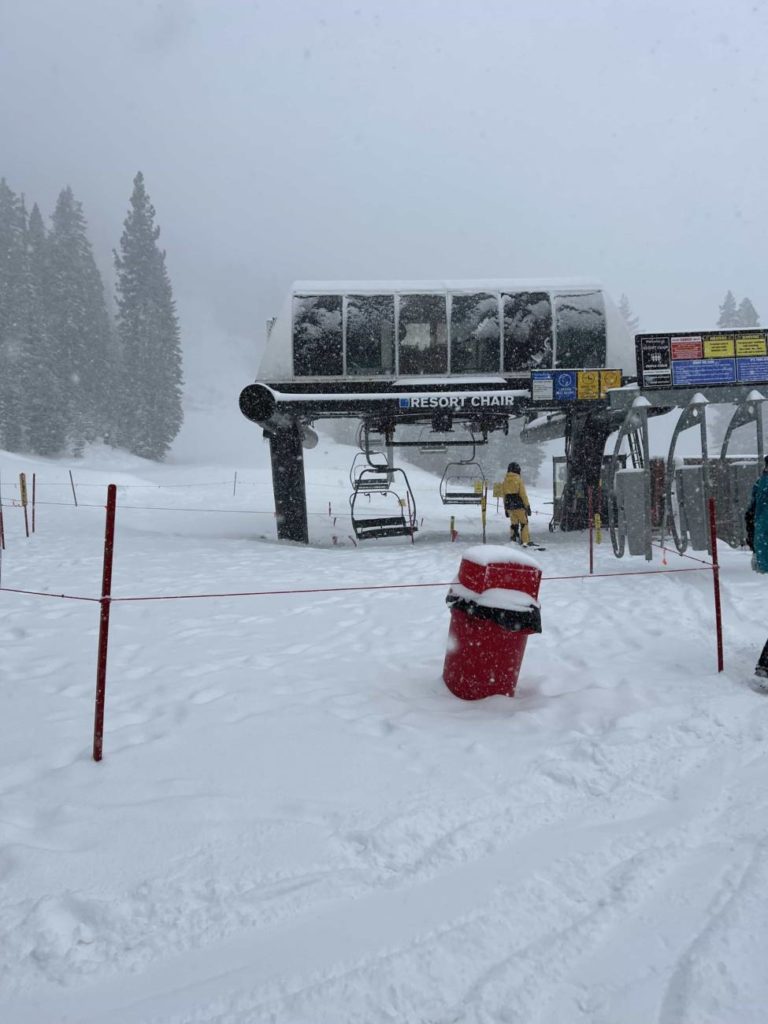 Palisades Tahoe, california, snowing, chairlift, resort chair