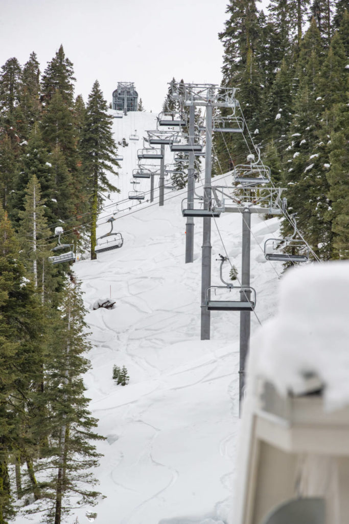 Chairs on the line of the new Red Dog chairlift.