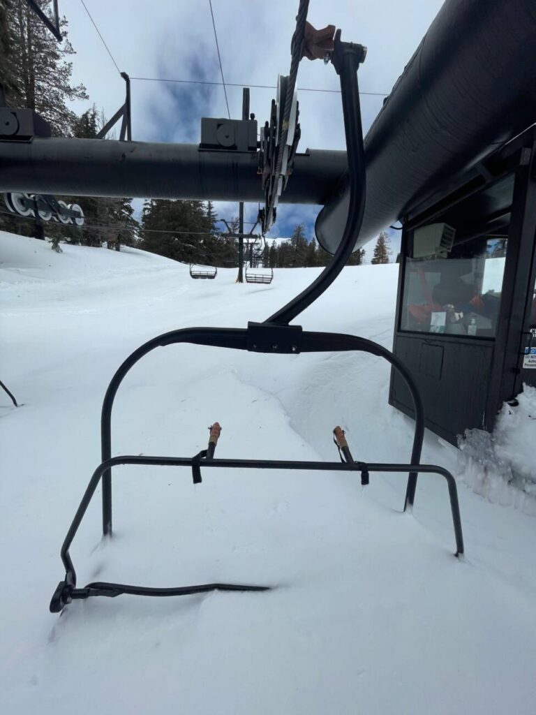 Emigrant chairlift buried