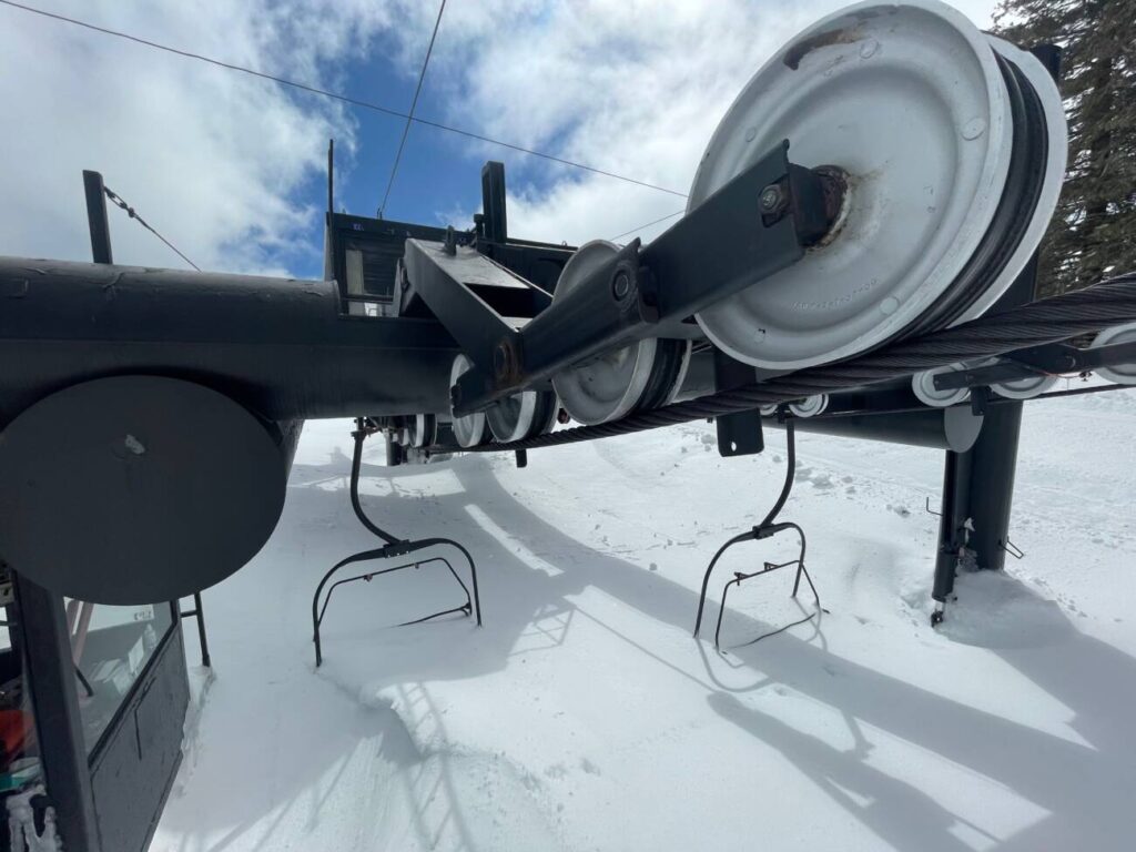 Emigrant chairlift buried