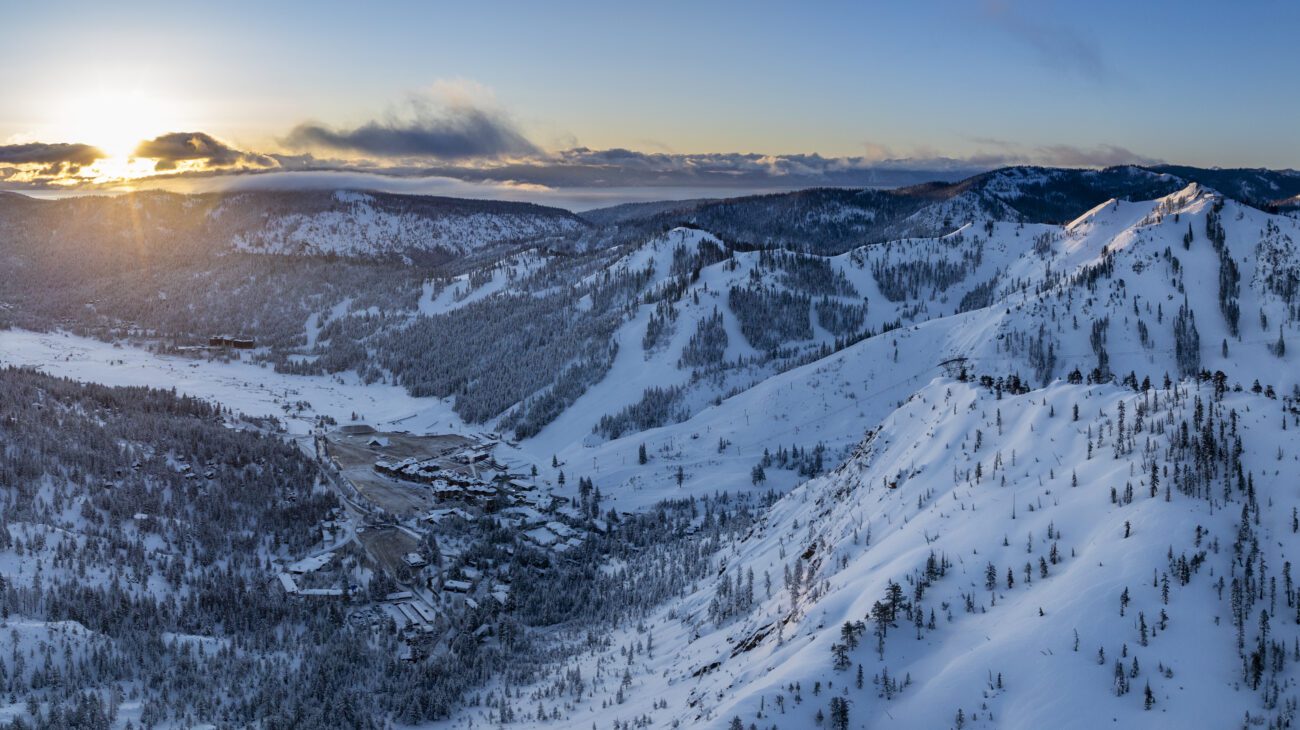 Scenic photo of Olympic Valley on an early morning pow day