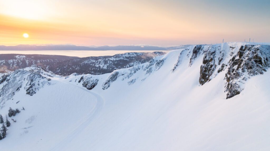 Scenic photo of the Palisades with Lake Tahoe in the distance