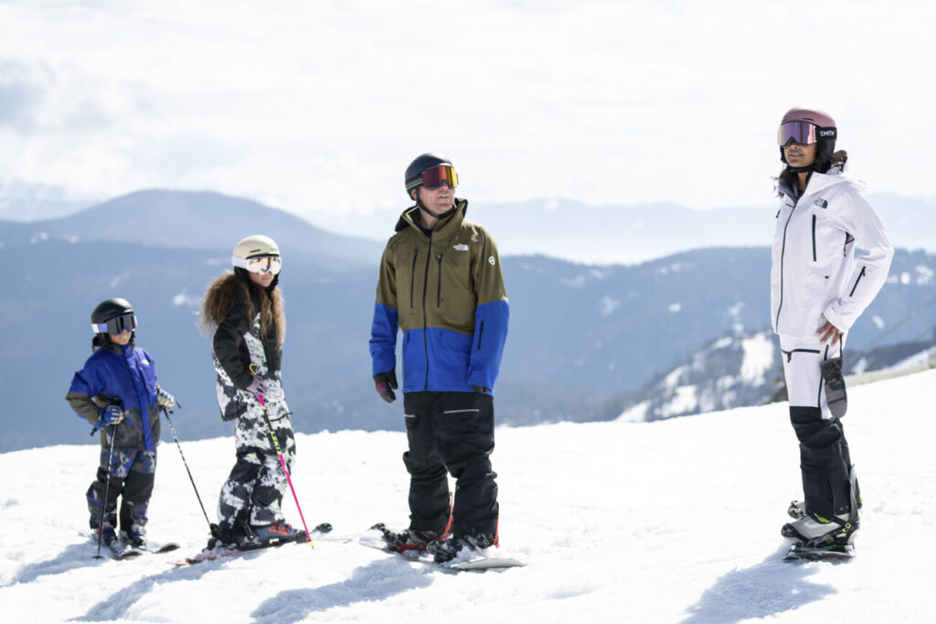 The Land family skiing at Alpine.