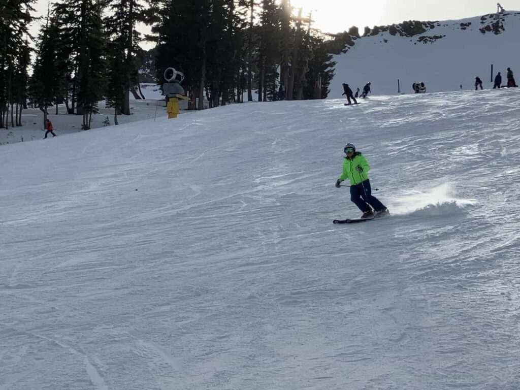 skier on snowy slope