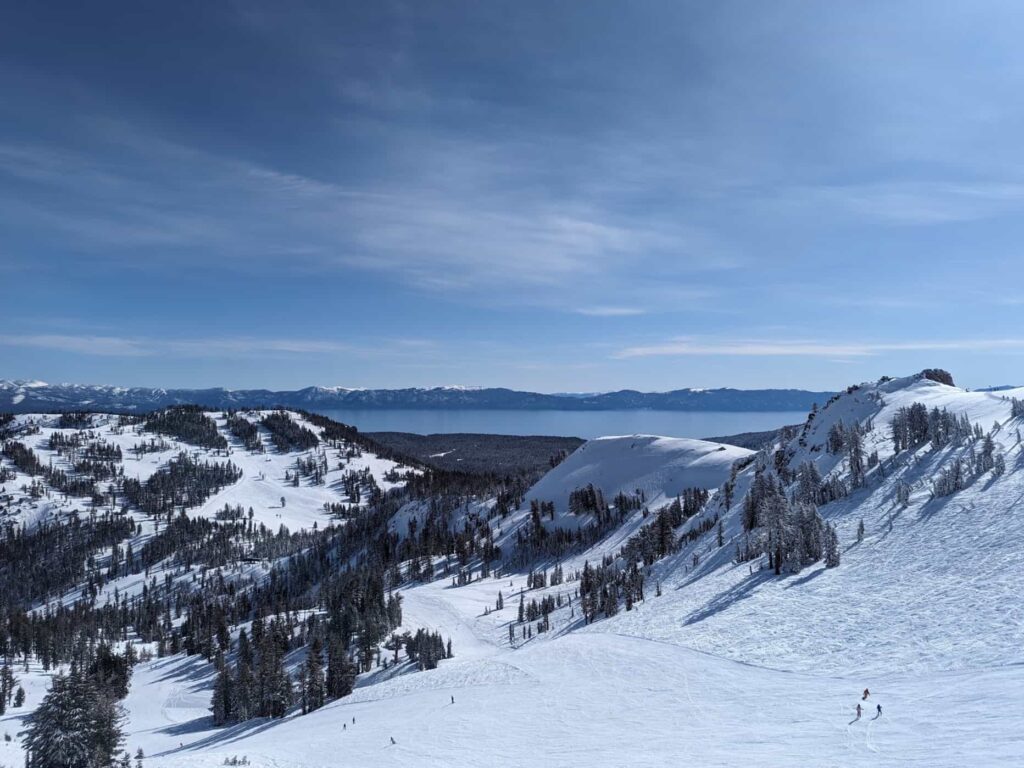 view from Summit looking at Lake Tahoe  and the Lakeview chair 