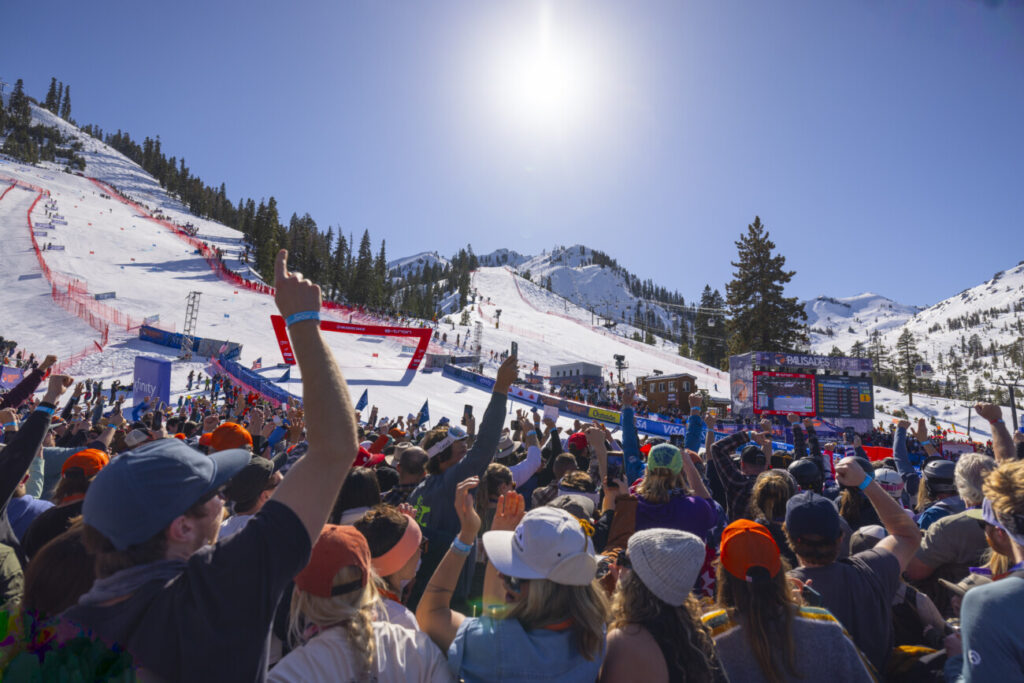 The Grandstand crowd at the 2024 Stifel Palisades Tahoe Cup.