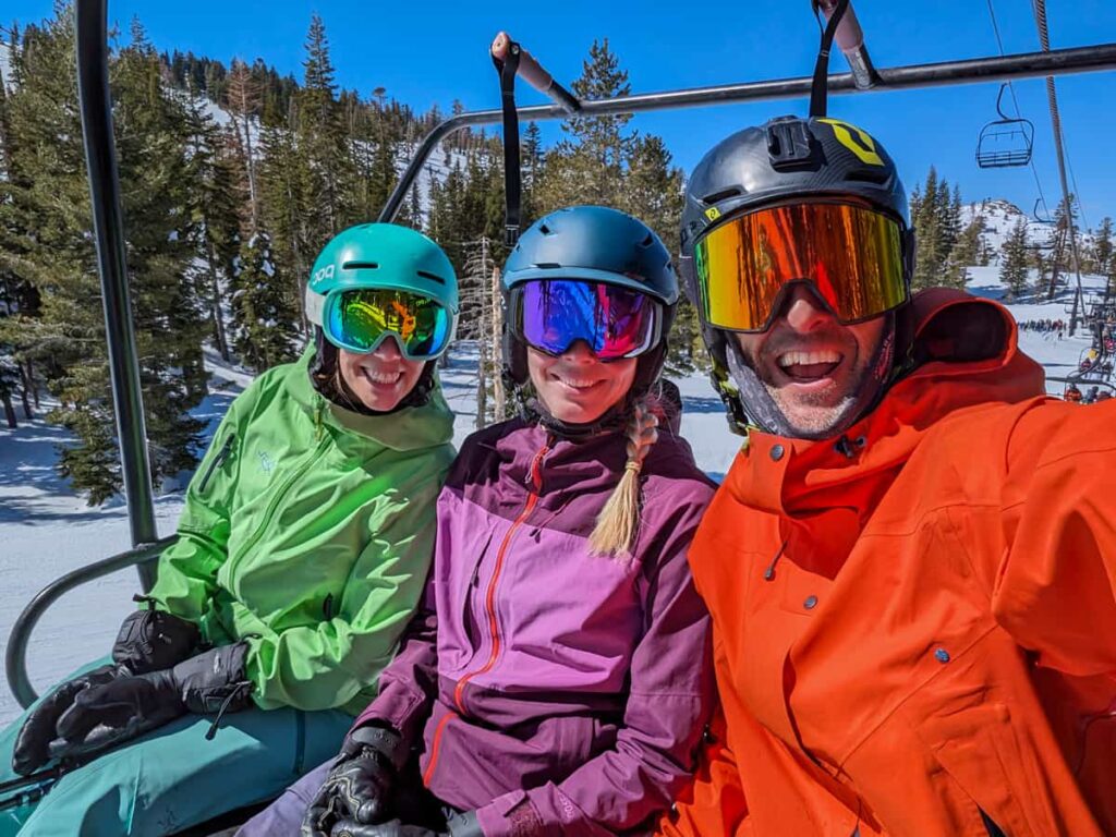 3 people on chairlift