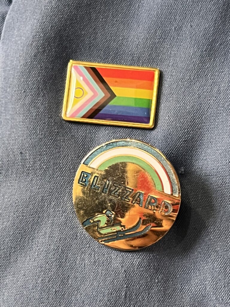 Kara Strehle's blizzard pin from when she was a kid.