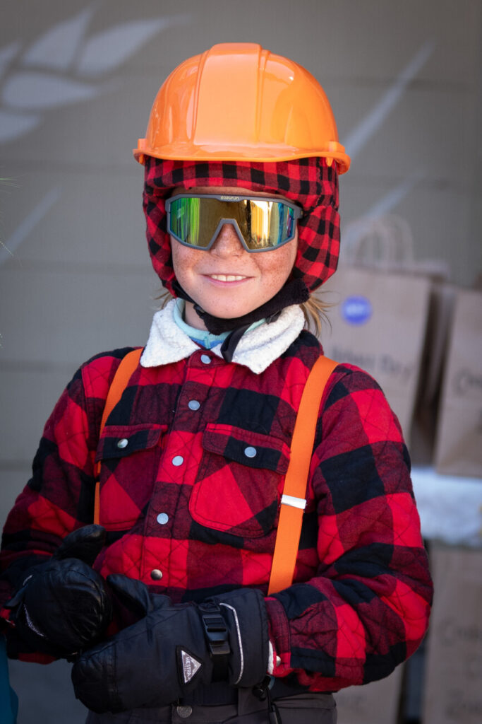 A Mighty Mite dressed up as Donny Pelletier for Crazy Helmet Day.
