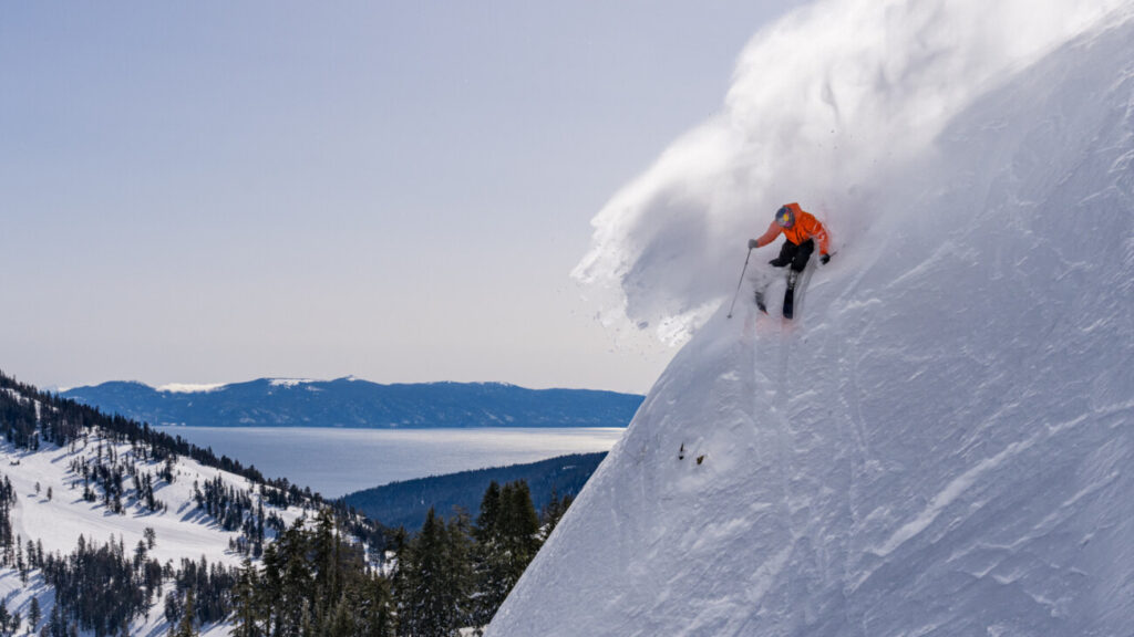 Daron Rahlves skiing Beaver Bowl at Alpine. Captured by Jeff Engerbretson.