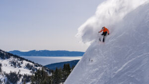 Daron Rahlves skiing Beaver Bowl at Alpine. Captured by Jeff Engerbretson.