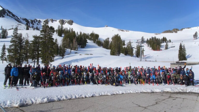A large group of US Ski Team and FIS Western Region athletes.
