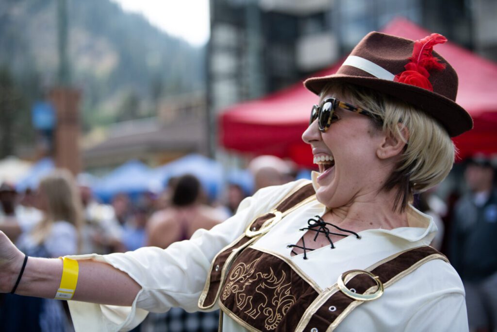 Girl smiling at Oktoberfest