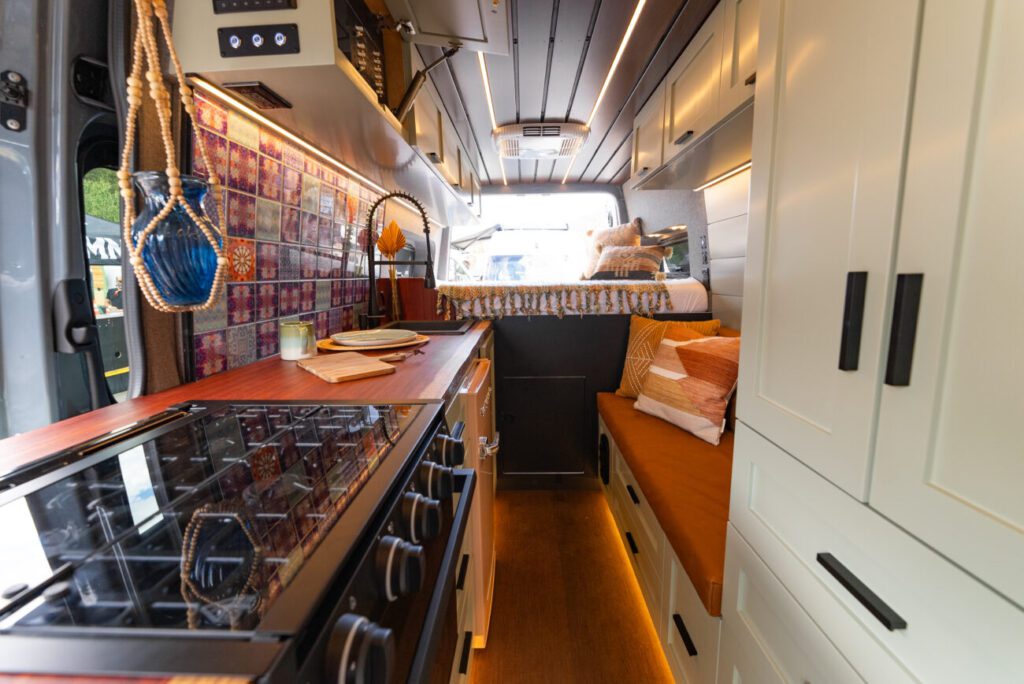 The interior of a van at the Adventure Van Expo