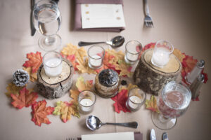 Table setting at Thanksgiving dinner