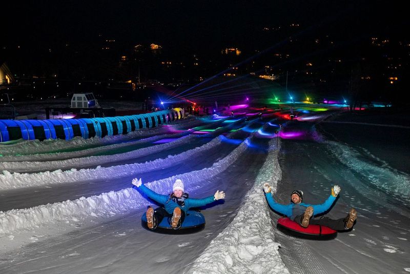 two people disco tubing