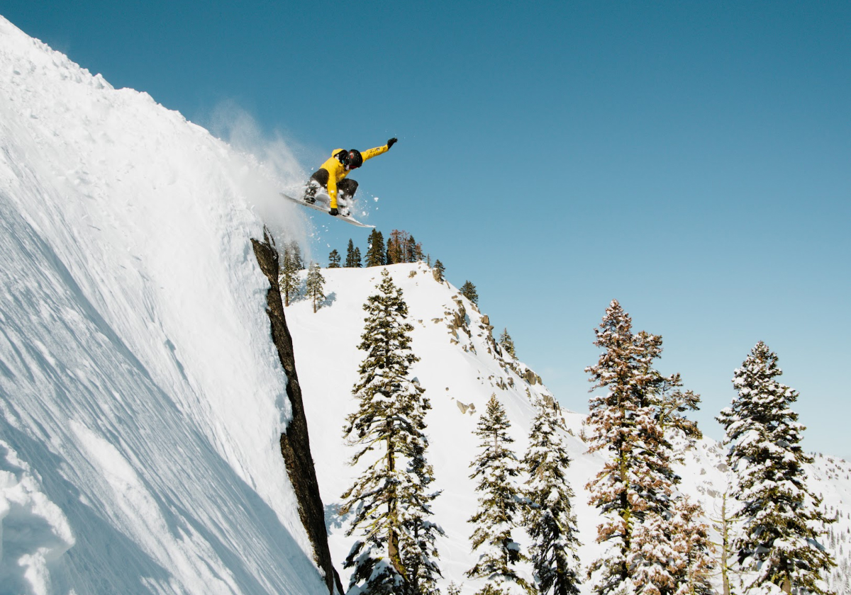 Tilden Wooley catches air on his snowboard