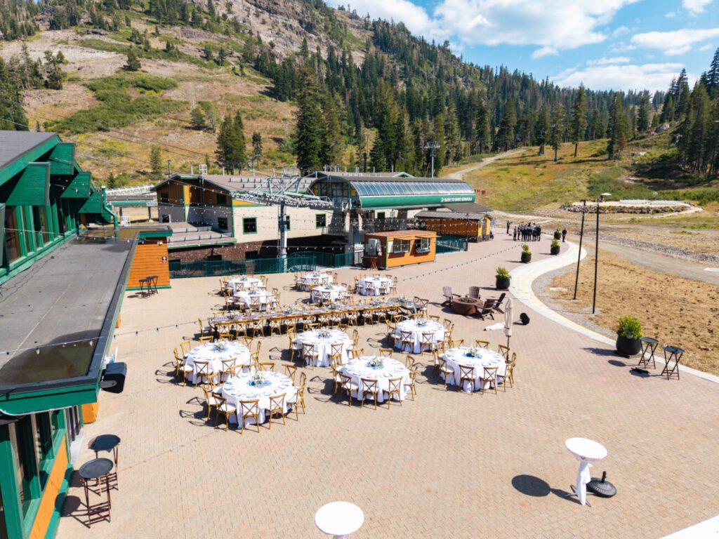 Drone shot of Alpine Lodge reception
