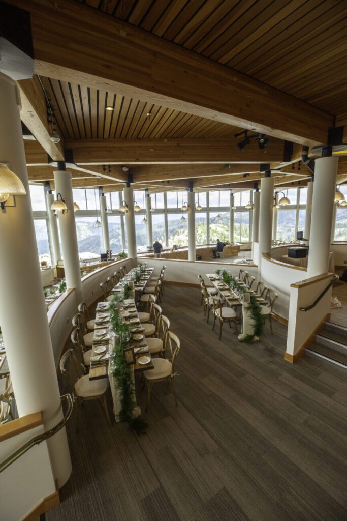 Table setting at High Camp Wedding