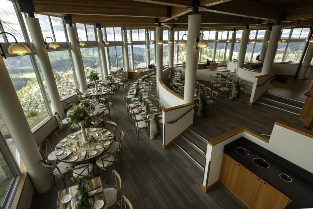 Table setting at High Camp Wedding