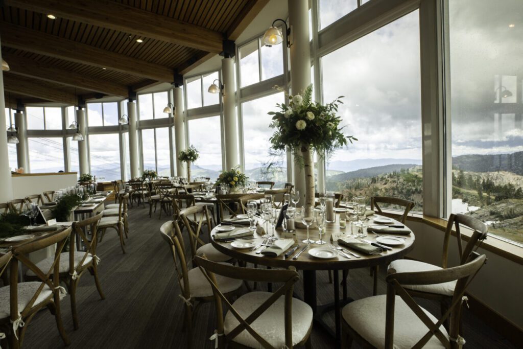 Table setting at High Camp Wedding