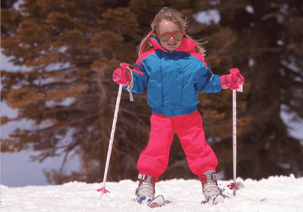 Amie as a kid on skis