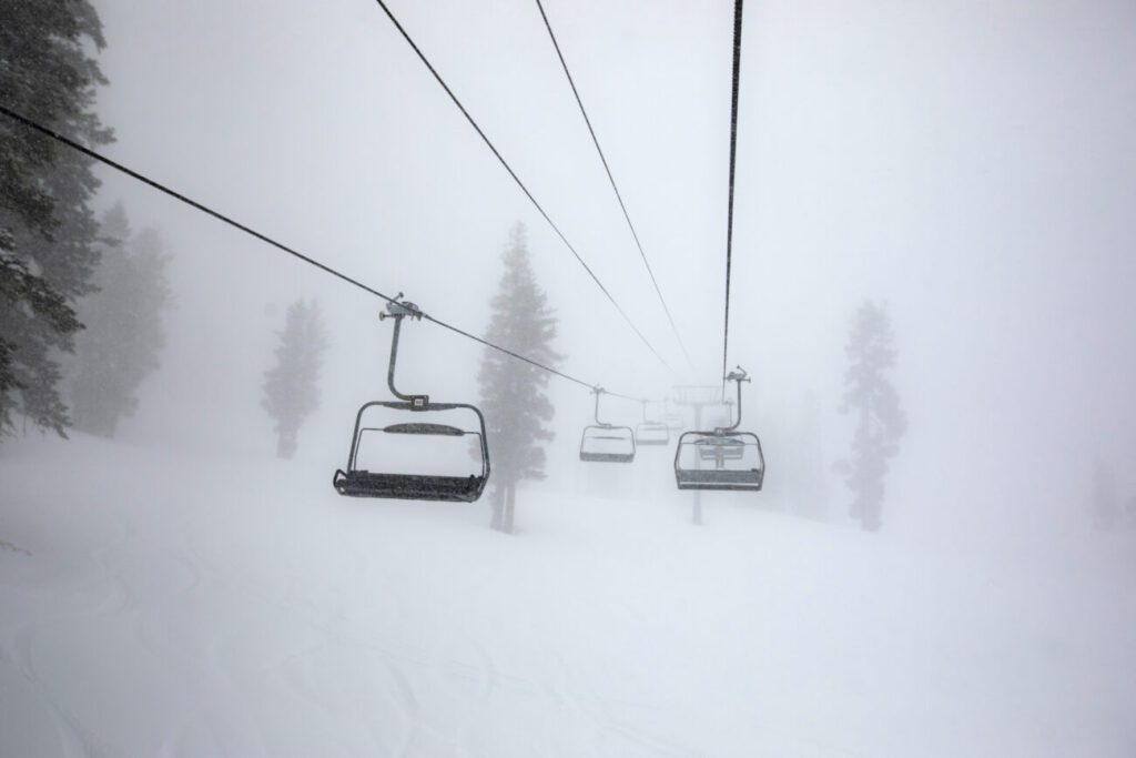 Chairlift on a cloudy day