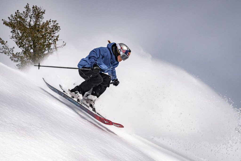 Michelle Parker skiing