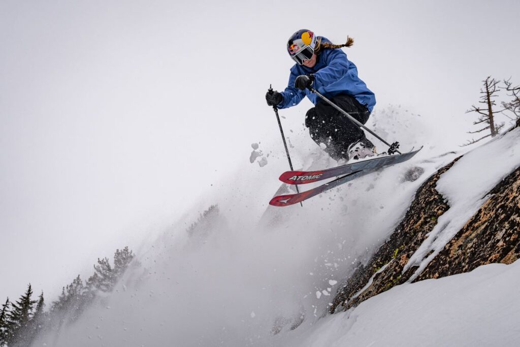Michelle Parker skiing