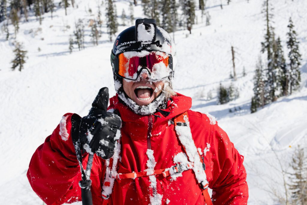 Connery Lundin on a powder day
