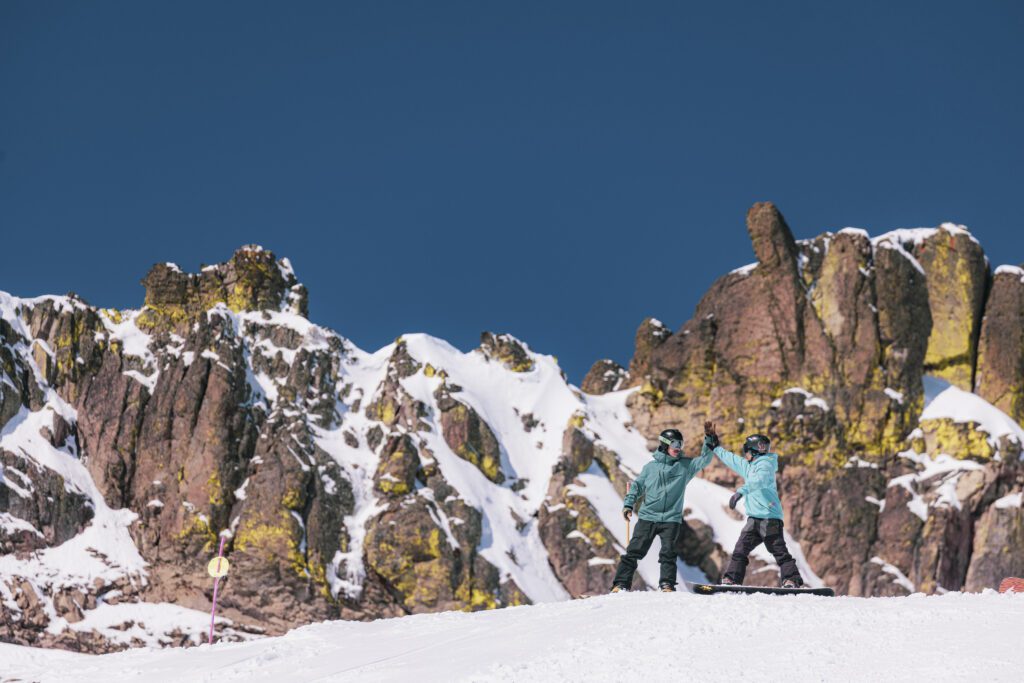 Snowboard high five