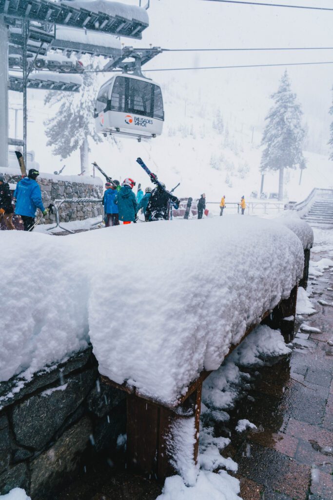 Snow accumulation at the base