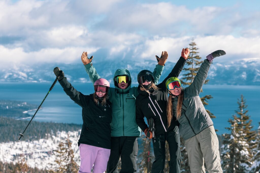 Group photo with Lake Tahoe in the back